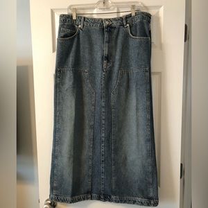Mango long denim skirt. New with tags. Size XL.